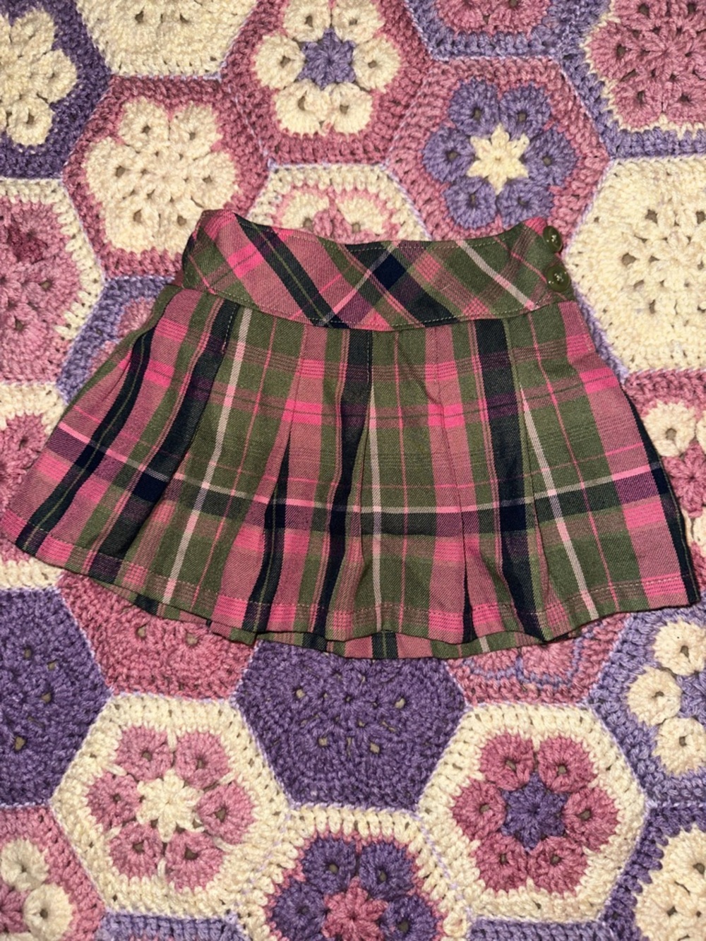 Garanimals Pink and Green Plaid Pleated Mini Skirt